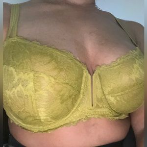 34DD- Auden Unlined Balconette Underwire Bra Olive Green